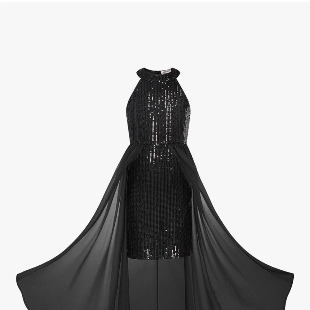 Girls Grace Karin Black Sequin Formal Dress